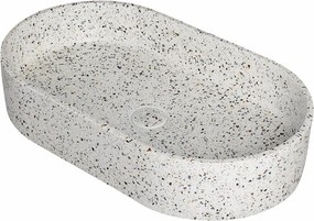 Lavabo da appoggio ovale con finitura terrazzo stracciatella | KTERL-600STR - KAMALU