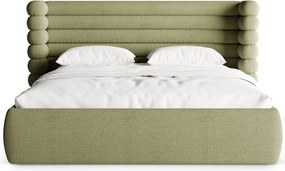 Letto matrimoniale imbottito verde con contenitore con rete inclusa 160x200 cm Mount – Micadoni
