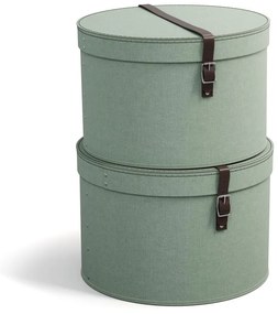 Scatole di cartone con coperchio color menta in set di 2 pezzi ø 37,5x25,5 cm Rut - Bigso Box of Sweden