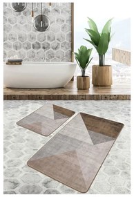 Set di tappetini per il bagno grigi/marroni in velluto 2 pz 60x100 cm – Mila Home