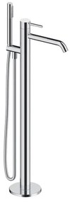 Rubinetto per vasca getto laminare cristallino Loop per pavimento cromo spazzolato SANYCCES