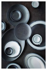 Piatto da dessert in ceramica bianca e nera Caviar, ø 20 cm - Maxwell &amp; Williams