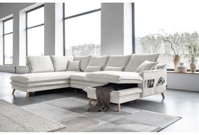 Divano letto angolare beige (angolo sinistro/"U") Charming Charlie - Miuform