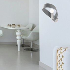 Applique Moderna Primula 1 Luce In Ferro Laccato Bianco E Grigio