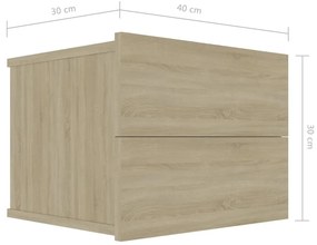 Comodini 2 pz Rovere Sonoma 40x30x30 cm in Legno Multistrato