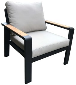 Set da giardino in alluminio grigio per 5 persone Rotterdam - Rojaplast