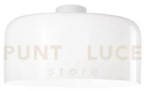 Plafoniera gibus bianca 1 luce attacco e27 40x40x23cm in vetro soff...