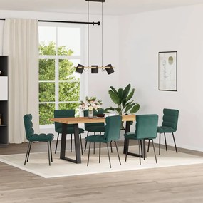 Sedie Da Pranzo 6 Pz Verde Scuro İn Velluto /