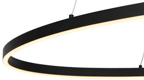 Lampada a sospensione di design ovale nera con LED a 3 livelli di dimmerazione - Ovallo