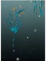 Edmond Petit Carta da parati Nautilus/ Méduses/ Nénuphars - Noir - Nénuphars droit - Noir