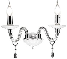 Lampada applique in cristallo 35 cm LIVIA Bianco a 2 luci