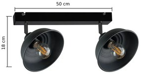 Faretto FAUN 2xE27/60W/230V nero