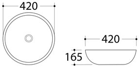 Lavabo rotondo grigio in ceramica ø 42 cm Dalma – Sapho
