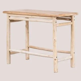 Tavolo alto rettangolare in legno di teak (134x65 cm) Narel Marrone - Sklum