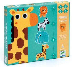 Set di 4 puzzle - Giraffa e amici