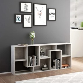 Libreria Grigio Cemento 67x24x161 cm in Legno Multistrato