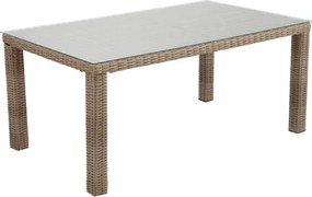 Tavolo da pranzo per giardino Costa Rica NATERIAL in alluminio con piano in vetro traslucido per 6 persone 100x170cm