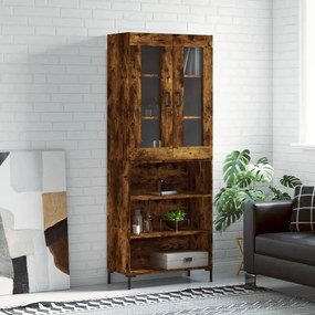 Credenza Rovere Fumo 69,5x34x180 Cm İn Legno Multistrato /