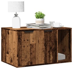 Recinto Lettiera Gatti Legno Vecchio 80x50x45 Cm İn Truciolato /