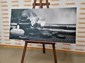 Quadro su tela – Natura morta Feng Shui in bianco e nero