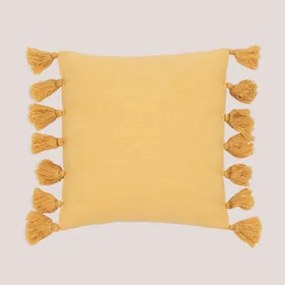 Cuscino quadrato in cotone (40x40 cm) Tuis Giallo Curry - Sklum