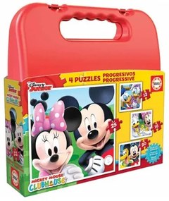 Set di 4 Puzzle Disney Mickey Mouse Progressive Educa 16505 (12-16-20-25 pcs)