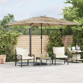 Ombrellone Giardino Led E Palo İn Acciaio Marrone 290x290x238cm /