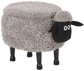 Pouf animaletto in tessuto grigio SHEEP Beliani