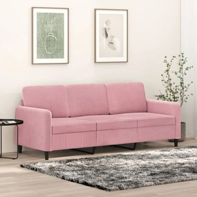 Divano A 3 Posti Rosa 180 Cm İn Velluto /