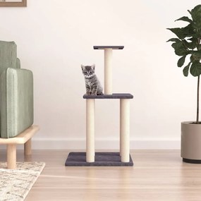 Albero Per Gatti Con Tiragraffi İn Sisal Grigio Scuro 85,5 Cm /