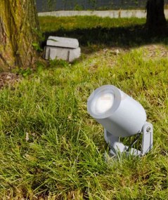 Roma d12 cm faretto con picchetto 1 luce attacco gu10 grigio ip66 l...