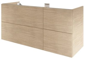 Mobile da bagno sospeso sotto lavabo L 135 x H 64 x P 48 cm rovere lucido, 4 cassetti SENSEA Neo