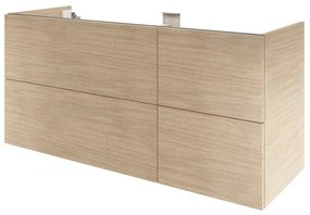 Mobile da bagno sospeso sotto lavabo L 70 x H 85 x P 35 cm bianco laccato, 2 cassetti Neo, Maniglie acquistabili separatamente