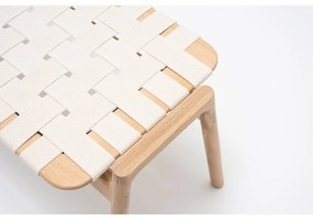 Panchina in colore bianco e naturale Klupa - Gazzda