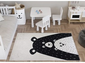 Tappeto per bambini bianco e nero lavabile 80x120 cm Bear Family – Vitaus