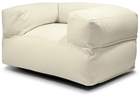 Puof a sacco color crema con rivestimento in bouclé MooG – SLOWDOWN