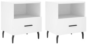 Comodini 2 pz Bianchi 40x35x47,5 cm in Legno Multistrato