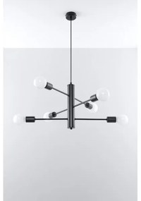 Lampadario a sospensione con filo DUOMO 6 6xE27/60W/230V nero