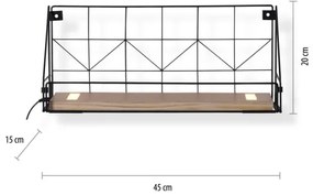 Leuchten Direkt 15277-18 - Mensola con illuminazione a LED BOARD 2xLED/1,75W/230V 45 cm