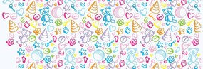 Stampa su tela – Giocattoli per bambini in colori pastello