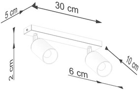 Sollux SL.1367 - Faretto WINX 2xGU10/10W/230V nero/cromo