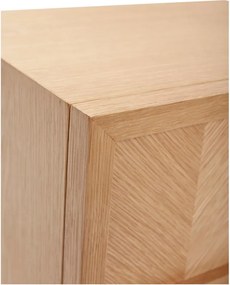 Comodino in legno di quercia naturale con motivo a spina di pesce Herringbone - Hübsch