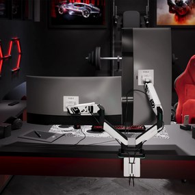 Supporto Doppio per Monitor da 49 Pollici Bianco e Nero X-Arm Dual RGB