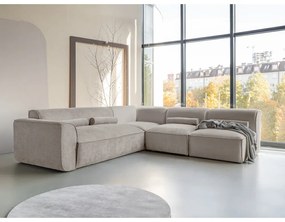 Divano angolare componibile beige (con penisola a destra) Flex Felix – Miuform