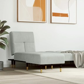 Chaise Longue İn Velluto Grigio Chiaro /