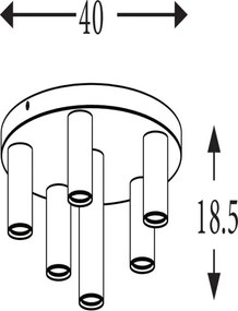 Searchlight 50570-6BK - Plafoniera TUBES 6xGU10/10W/230V Ø 40 cm