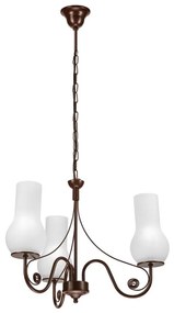 Brilagi - LED Lampadario a sospensione con catena COTTAGE 3xE14/40W/230V marrone/bianco
