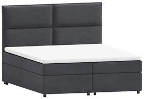 Letto boxspring grigio con spazio contenitivo 160x200 cm - Ropez