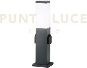 Paletto station antracite 1 luce attacco e27 con 2 schuko 2500w 12x...
