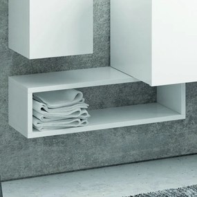 Composizione mobili bagno sospesa 100cm composta da mobile colonna specchio e pensile - KAMALU